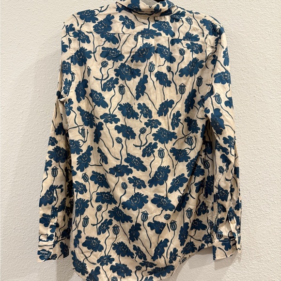 PS PAUL SMITH Floral Print Men's Shirt - Blue and Cream - Picture 6 of 6